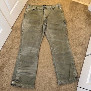 Nova Men Olive Green Cargo Straight Pant 42 Stretch